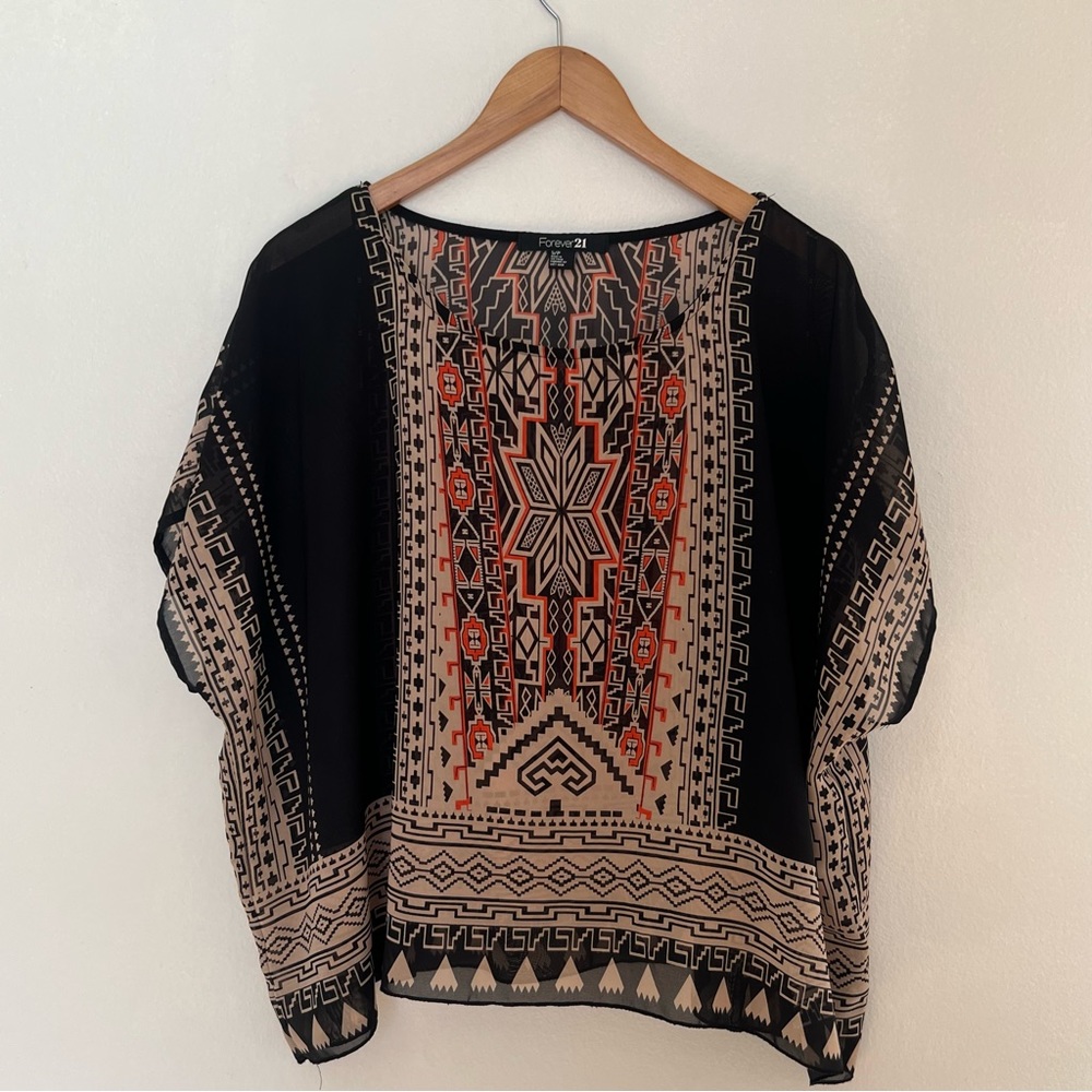 Black bohemian Forever 21 see-through cover up. 🖤🧡